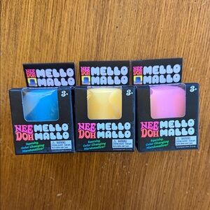 Nee Doh Mello Mallo Color-Changing Toys - Blue, Yellow, Pink